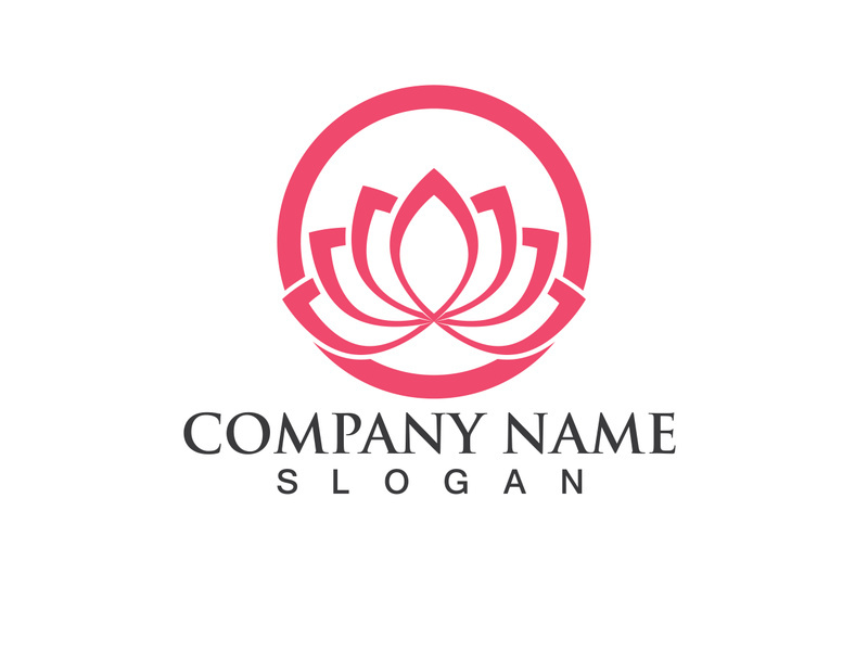 People yoga health in lotus flower logo