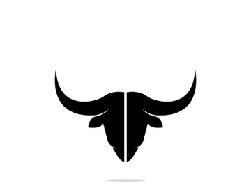 Retro vintage bull head horns logo design. preview picture