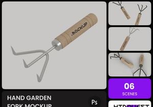 Hand Garden Fork Mockup