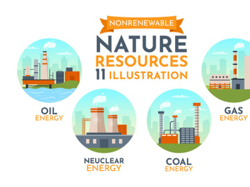 11 Non Renewable Sources of Energy Illustration preview picture