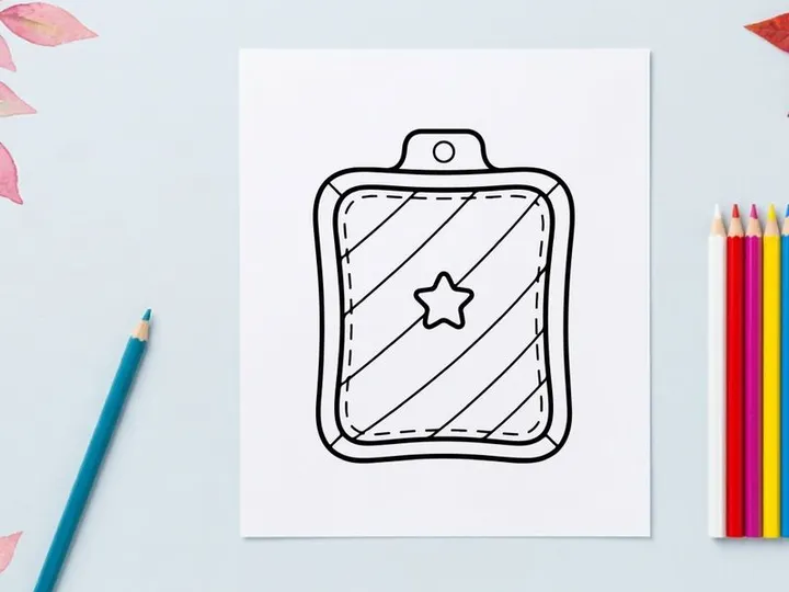Christmas star ornament outline drawing for festive holiday coloring page design