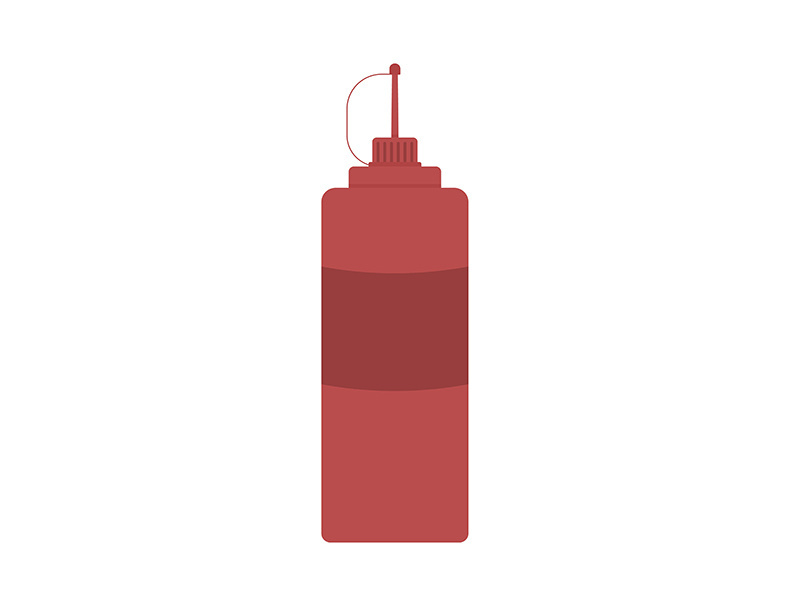 Ketchup bottle semi flat color vector object