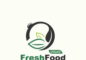 Fresh food logo healthy product badge or label food and drink market, vegan, nature organic premium quality design