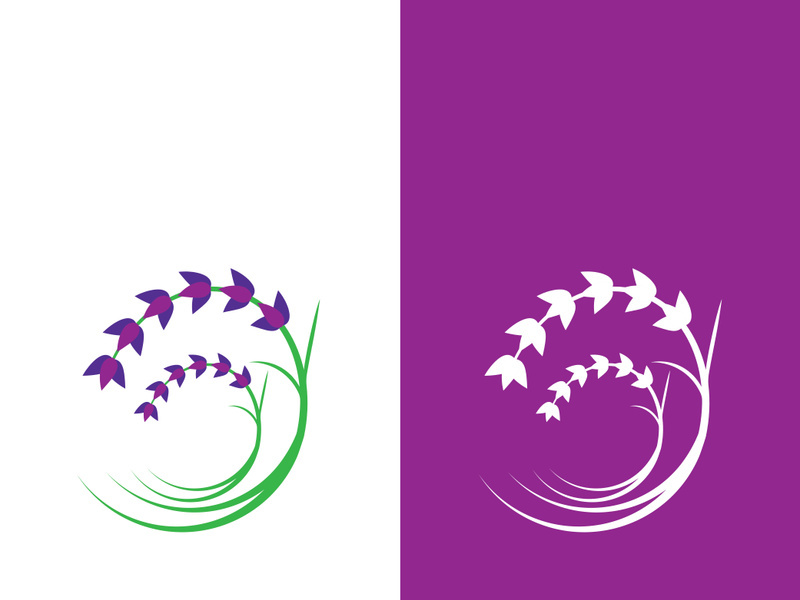 Fresh lavender flower logo vector flat design