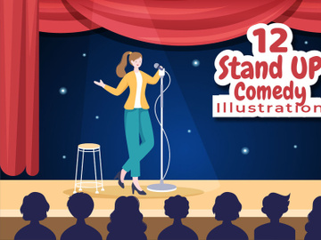 12 Stand Up Comedy Show Illustration preview picture