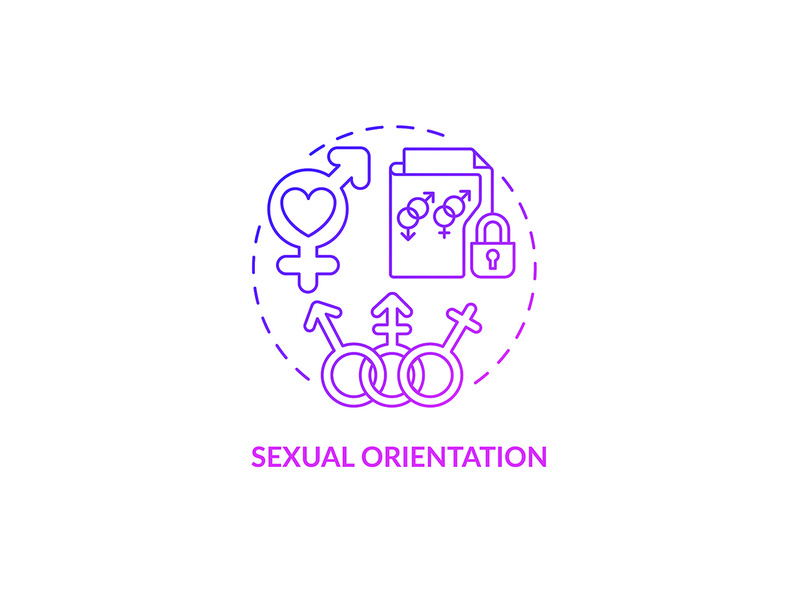 Sexual orientation purple gradient concept icon