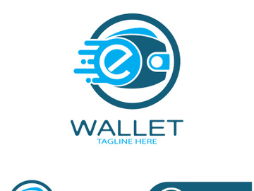 e wallet logo design illustration icon with a simple modern concept, for electronic wallets, digital money storage applications, digital savings, digital money transactions,vector preview picture