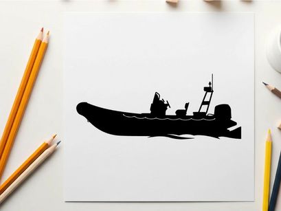 Silhouette of a person on a boat with a ladder