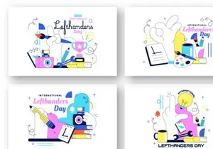 10 International Left Handers Day Illustration