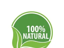 100% Natural and organic product badge vector green icon