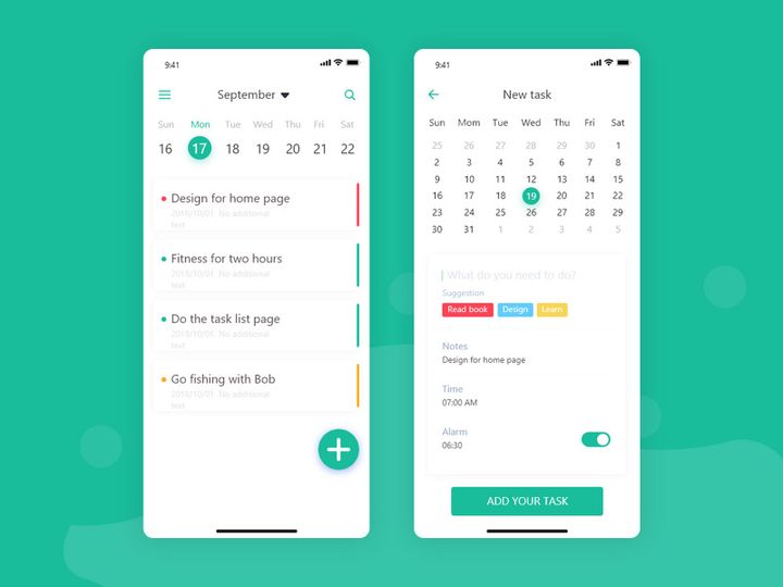 To Do App Screens