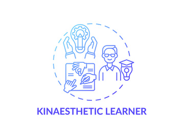 Kinaesthetic learner blue gradient concept icon preview picture