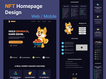 NFT Landing Homepage Art Design Web and Mobile $SHIB