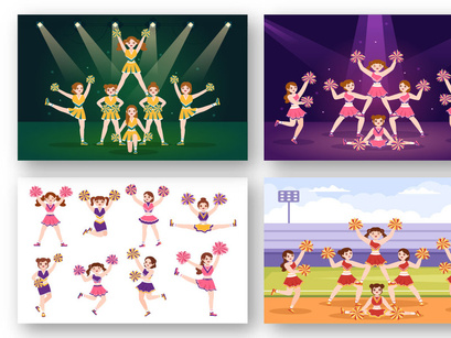 16 Cheerleader Girl Illustration