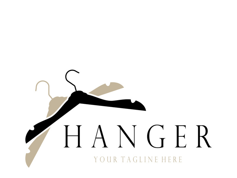 Simple clothes hanger logo details with creative design.for business, boutique, fashion, lifestyle, beauty, wardrobe, wedding dress, clothing store