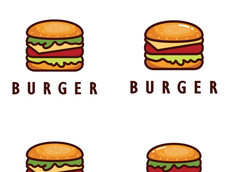 Burger logo illustration, restaurant emblem, cafe, burger and factory label, fast food, vector