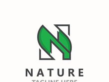 Letter N nature ecology logo with leaves suitable for business garden template