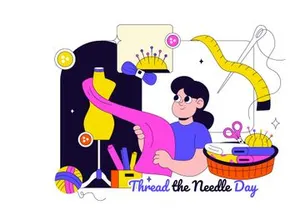 10 Thread the Needle Day Illustration
