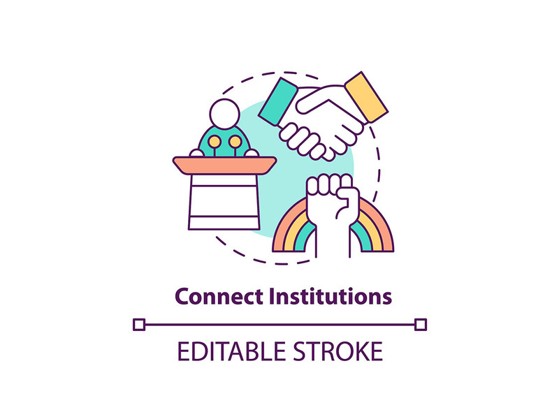 Connect institutions concept icon