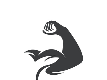 Arm muscle silhouette logo biceps icon vector illustration preview picture