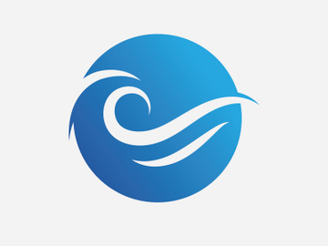 Blue Wave Logo Vector.  wAter wave illustration template design preview picture