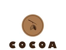 cocoa logo,cocoa bean,cocoa tree,cocoa branches and leaves,chocolate mix on white background,vintage,modern,simple,minimalist icon illustration template design vector