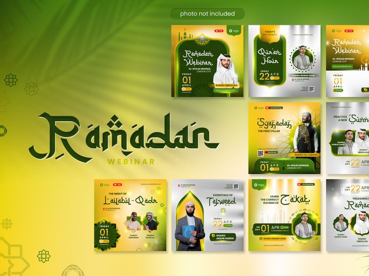 Webinar Social Media Post template for Holy Ramadan Event