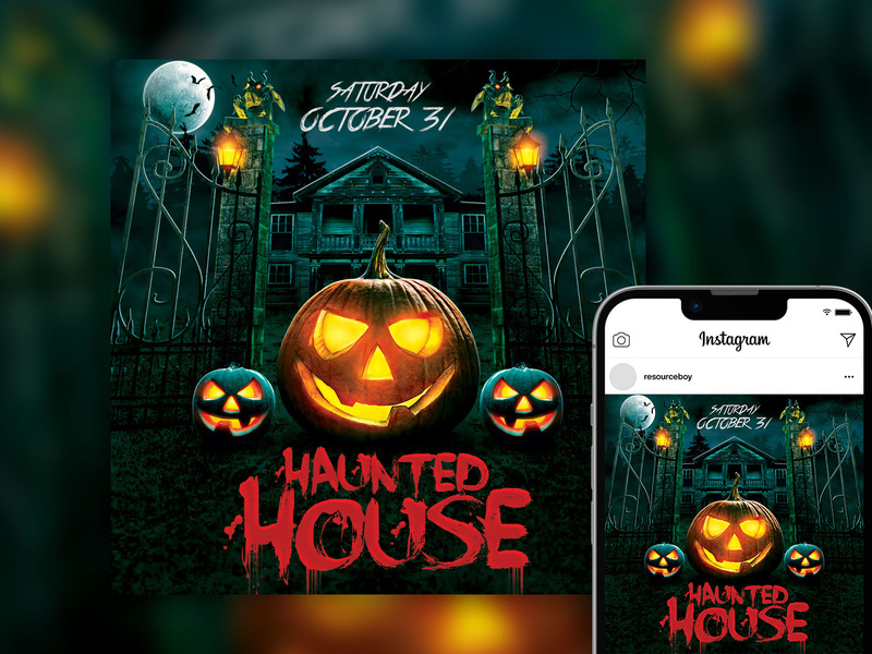 Free Spooky Halloween Night Party Instagram Post Template