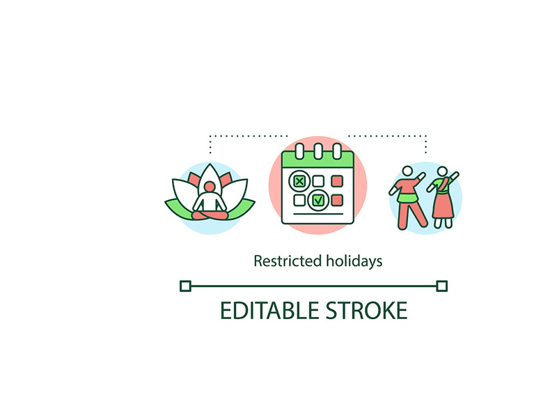 Restricted holidays concept icon