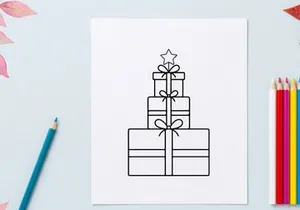 Stacked Christmas gift boxes with ribbons and bows for festive holiday celebration