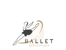 Ballet Dance studio logo design. Silhouette of a girl Dancing class abstract figure illustration