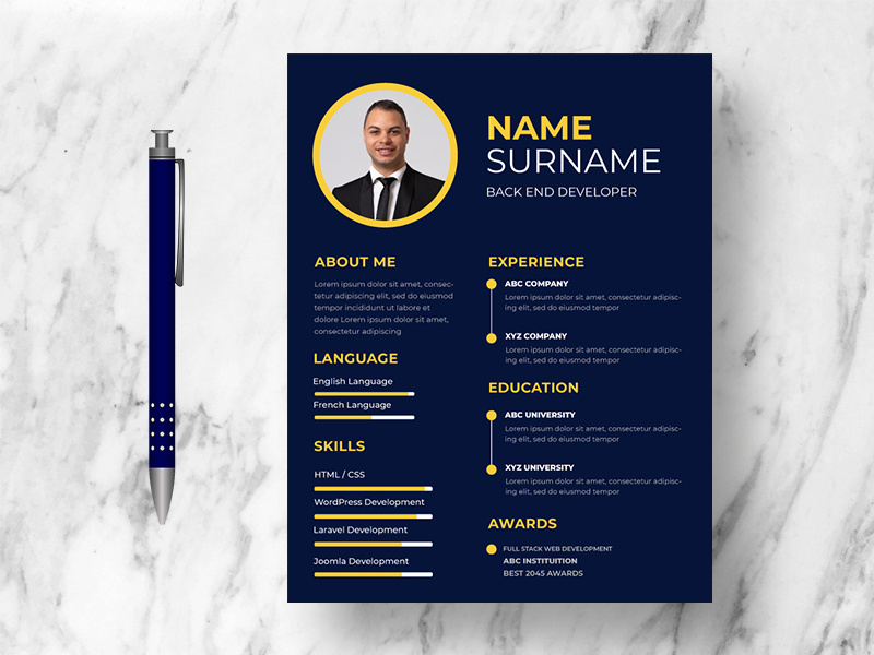 Modern Resume CV Template Ver-15