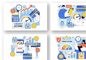 10 Credit Score Vector Illustration