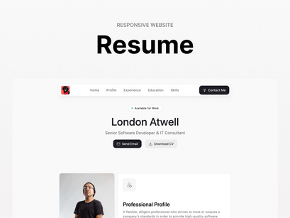 London Atwell Resume - Template Figma Design