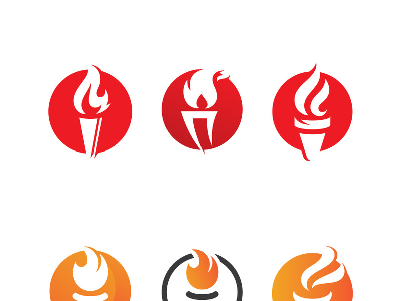 Torch flame logo icon  vector template