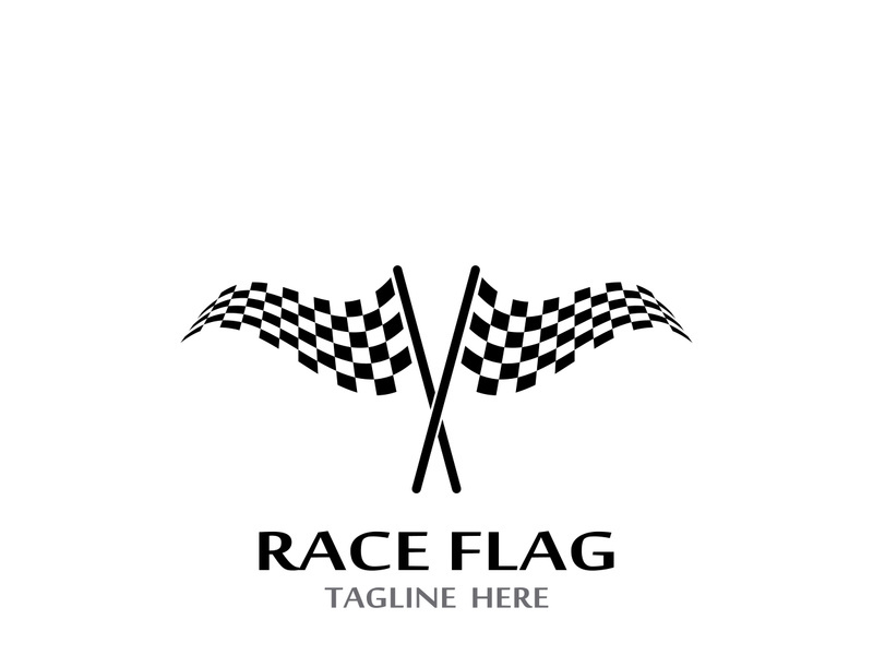 Creative and modern racing flag logo design.