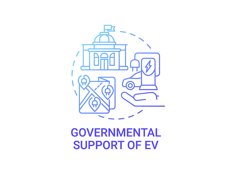 EV governmental support concept icon.