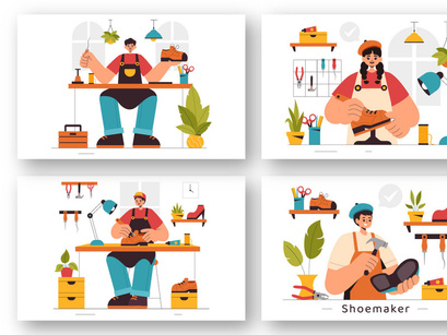 9 Shoemaker Profession Illustration