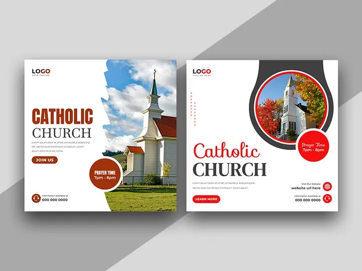 Catholic Church Social Media Instagram Post Banner