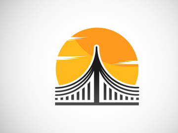 Creative abstract bridge logo design template preview picture