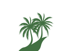 Palm logo icon template and symbol vector tree design