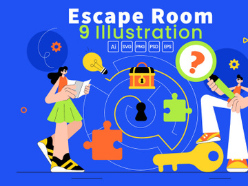 9 Escape Room Puzzle Challenge Illustration preview picture