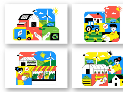 10 Sustainable Food Production Illustration