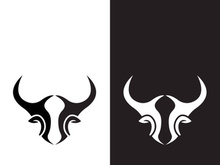 Bull head logo vector icon design