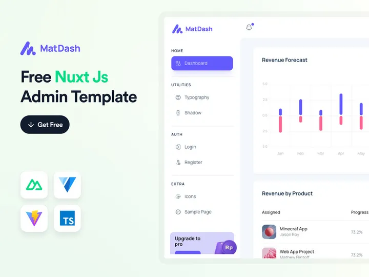 MatDash Free Vuetify NuxtJs Admin Dashboard Template