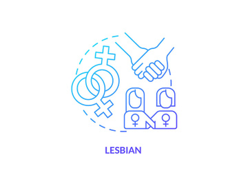Lesbian blue gradient concept icon preview picture