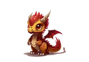 Cute Baby Dragon Watercolor SVG Clipart