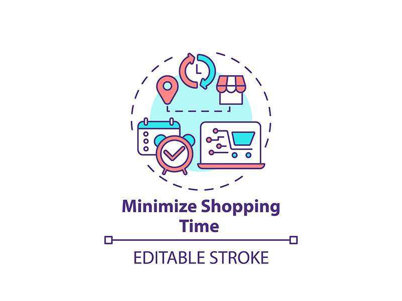 Minimizing shopping time concept icon