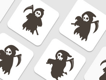 The silhouette of the death corpse wearing a black veil for halloween season.