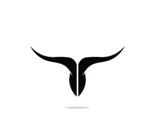 Bull head horns logo design.